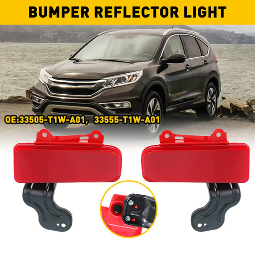 Red Rear Bumper Reflector Lamp Case Compatible with 2015-2016 Honda CRV