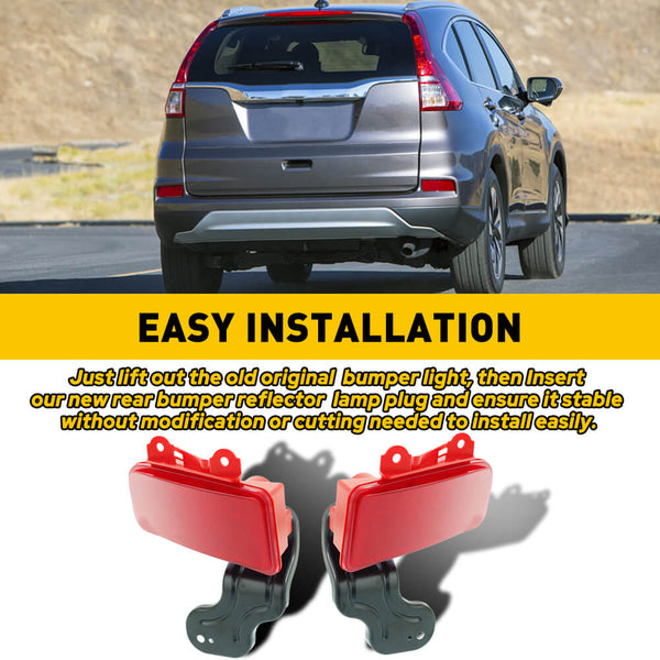 Red Rear Bumper Reflector Lamp Case Compatible with 2015-2016 Honda CRV