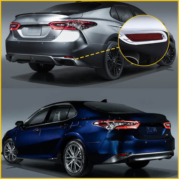 Red Rear Bumper Reflector Lamp Case Compatible with 2018-2021 Toyota Camry (Left+Right)