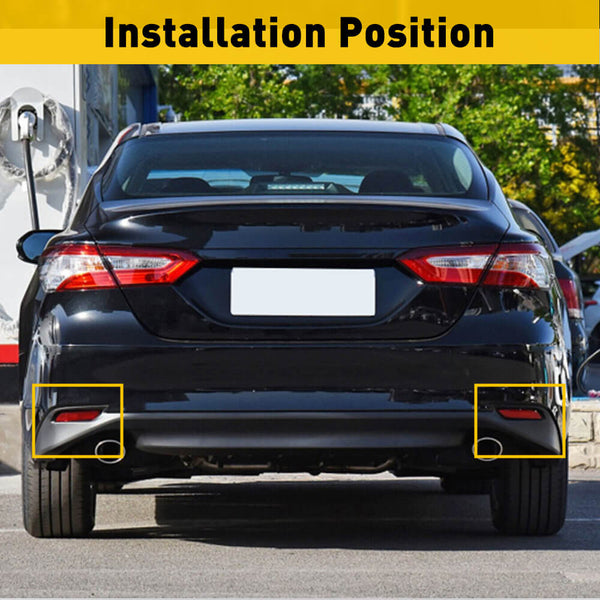 Red Rear Bumper Reflector Lamp Case Compatible with 2018-2021 Toyota Camry (Left+Right)