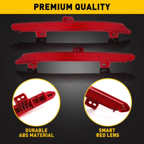 Red Rear Bumper Reflector Lamp Case Replacement Compatible with 2018-2022 Honda Accord (Left & Right)