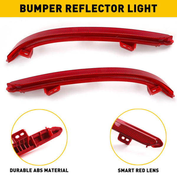 Red Rear Bumper Reflector Lamp Case Replacement Compatible with 2018-2022 Honda Accord (Left & Right)