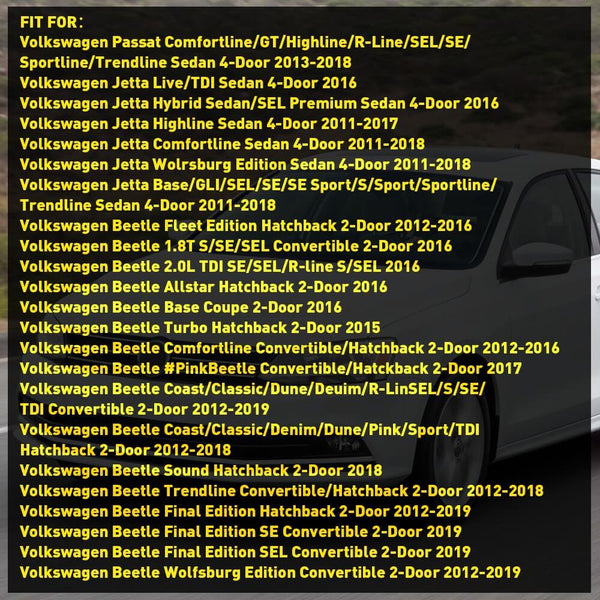 Right Passenger Side Heated Mirror Glass for Volkswagen Passat, Jetta, Beetle etc.