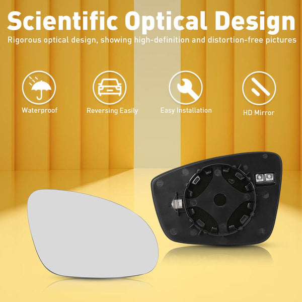 Right Passenger Side Heated Mirror Glass for Volkswagen Passat, Jetta, Beetle etc.