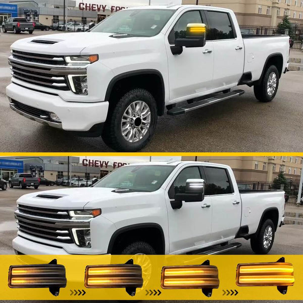 Sequential LED Side Mirror Turn Signal Light Fits 2020-2024 GMC Sierra/Chevrolet Silverado 2500HD 3500HD