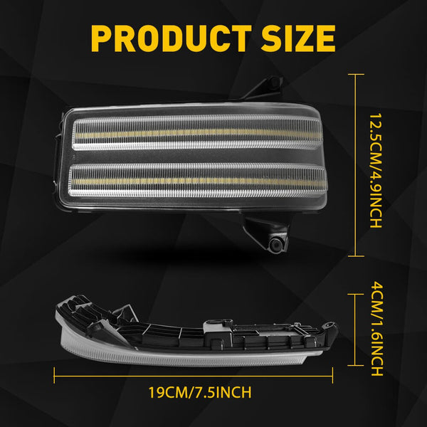 Sequential LED Side Mirror Turn Signal Light Fits 2020-2024 GMC Sierra/Chevrolet Silverado 2500HD 3500HD