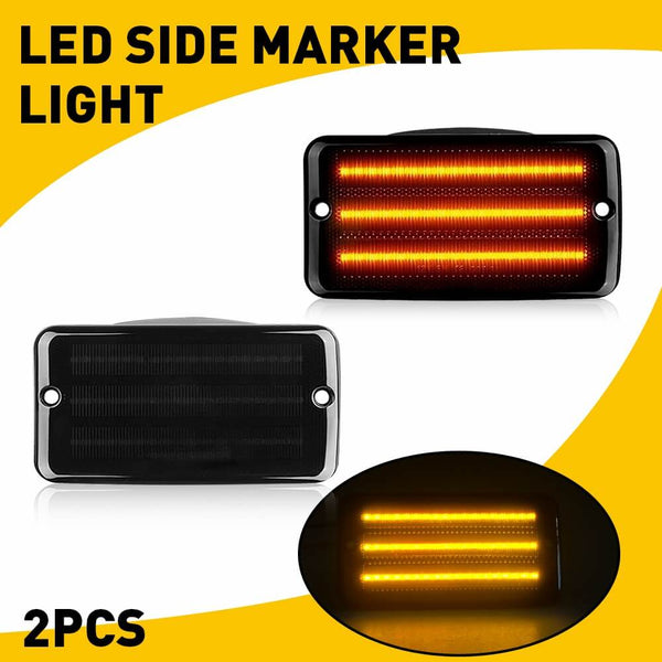 Smoke LED Front Bumper Turn Signal + Side Marker Light for 1997-2006 Jeep Wrangler TJ