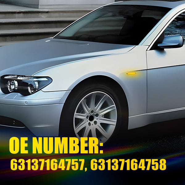 Smoked Amber Sequential LED Side Marker Light for BMW 7 Series 2002-2008, Front