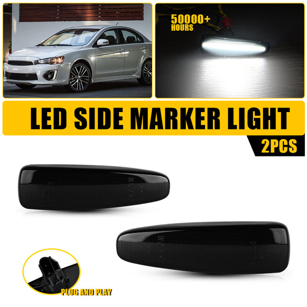 Smoked Amber Sequential LED Side Marker Light for Mitsubishi Lancer EVO X, Front