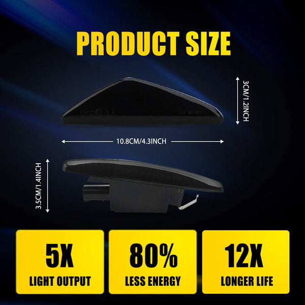 Smoked LED Side Marker Light for BMW F25 X3/X5/X6 E70/E71/E72, Signal Light