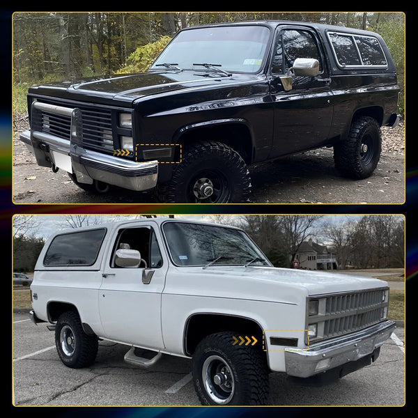 Smoked LED Side Marker Light for Chevrolet C10/C20/C30 & GMC C1500/C2500 1981-1991, Front