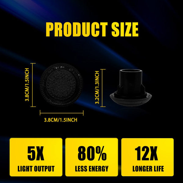 Smoked Lens Amber LED Side Marker Light for Ford Transit Connect 2010-2021, Front