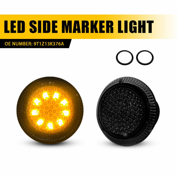 Smoked Lens Amber LED Side Marker Light for Ford Transit Connect 2010-2021, Front