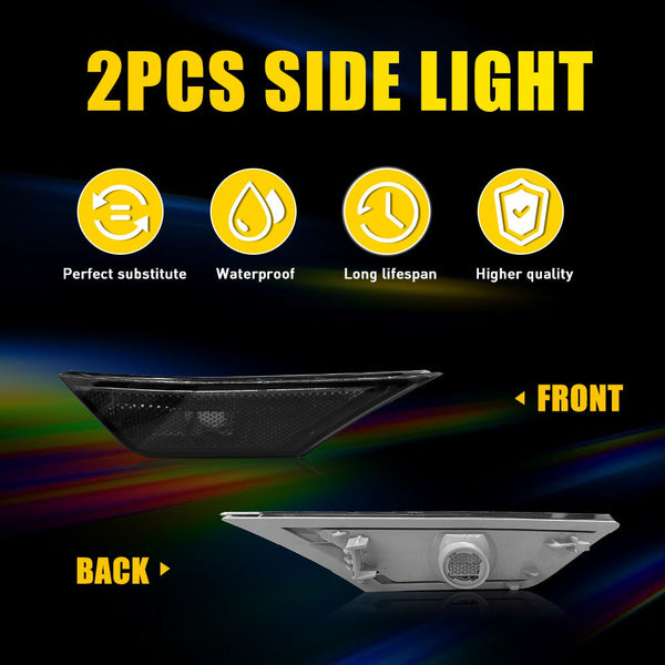 Smoked White LED Side Marker Light for Honda Civic 2016-2021, Front Turn Signal