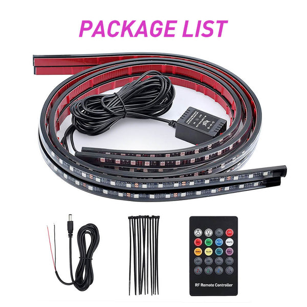 Universal RGB LED Car Underbody Lights with Wireless Remote Control, 4 Strips