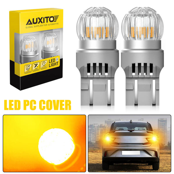 Upgraded 7443 7440 7444 W21W LED Bulbs Turn Signal Lights 400% Brighter, Yellow, 2US6T Series