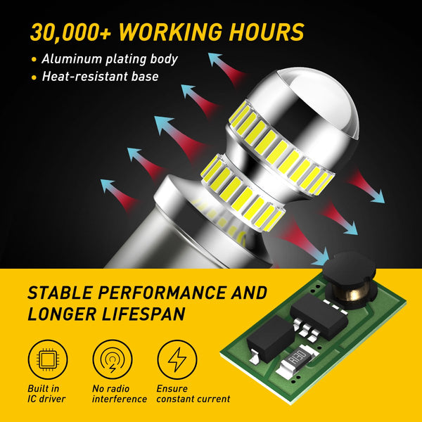 1157 LED Bulbs, AUXITO 2057 2357 7528 BAY15D LED Lights for Backup Reverse Blinker Brake Tail Lights 6000K White