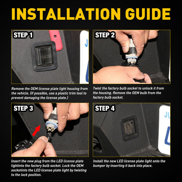 15-21 Ford F-150 LED Smoke Lens License Plate Rear Bumper Tag Lights