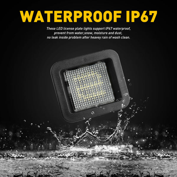 15-21 Ford F-150 LED Smoke Lens License Plate Rear Bumper Tag Lights