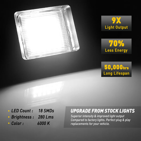 15-21 Ford F-150 LED Smoke Lens License Plate Rear Bumper Tag Lights