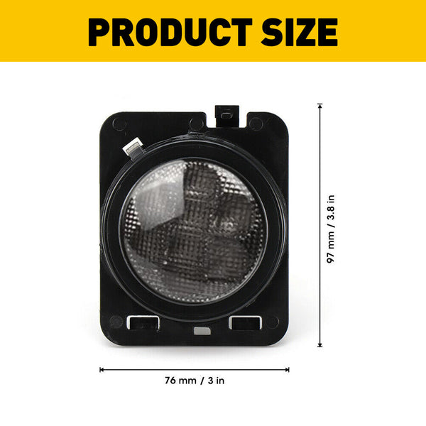 2007-2017 Jeep Wrangler JK Front Grille LED Turn Signal Lights And Side Marker Fender Lights