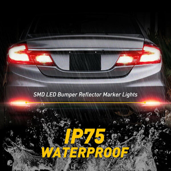 2013-2015 Honda Civic Red Lens 60-SMD LED Bumper Reflector Lights