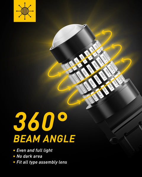 3157 LED Bulb Red for Tail Lights, 400% Brighter 3056 3156 3057 4157 LED Bulbs 102-SMD Chipsets with Projector for Tail Stop Brake Lights