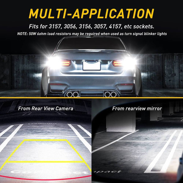 3157 LED Reverse Light Bulbs, 1400 Lumens LED Bulbs with Projector for Backup Tail Brake Signal Lights