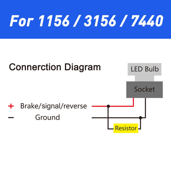 50W 6ohm Load Resistors for Fix LED Bulb Fast Hyper Flash Turn Signal Blink Error Code