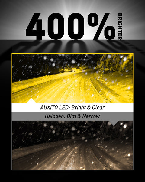 5202 5201 LED Fog Light Bulbs 3000K Amber Yellow CSP Chips  30W 6000 Lumen Per Pair