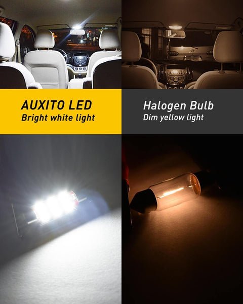 6418 Festoon LED Bulbs CANBUS Error Free 6411 C5W 36mm (1.41 inch) Xenon White