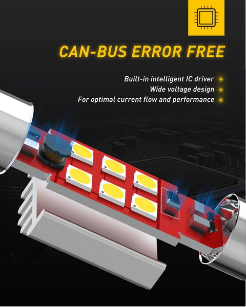 6418 Festoon LED Bulbs CANBUS Error Free 6411 C5W 36mm (1.41 inch) Xenon White