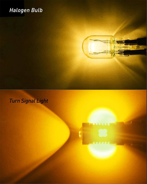 7440 7443 LED Bulb Amber Yellow with Projector for Turn Signal Bulbs Blinker Lights