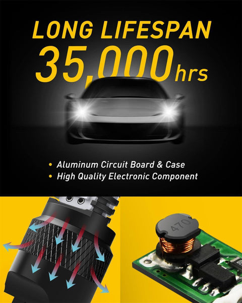 7440 7443 LED Bulb Amber Yellow with Projector for Turn Signal Bulbs Blinker Lights