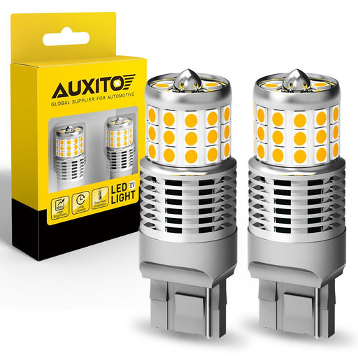 7440 LED Bulbs Amber Yellow 3000k 48w for Turn Signal Lights with Build-in Load Resistor CANBUS Error Free