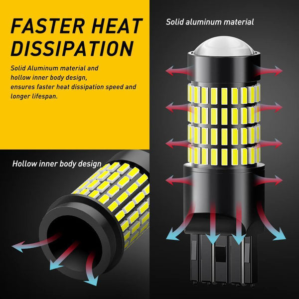 7443 Back Reverse Light Bulbs, AUXITO 1400 Lumens Super Bright 7440 7441 W21W LED Bulbs