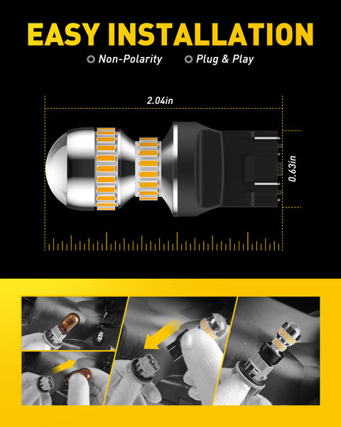 7443 LED Bulb Amber 2600 lumens