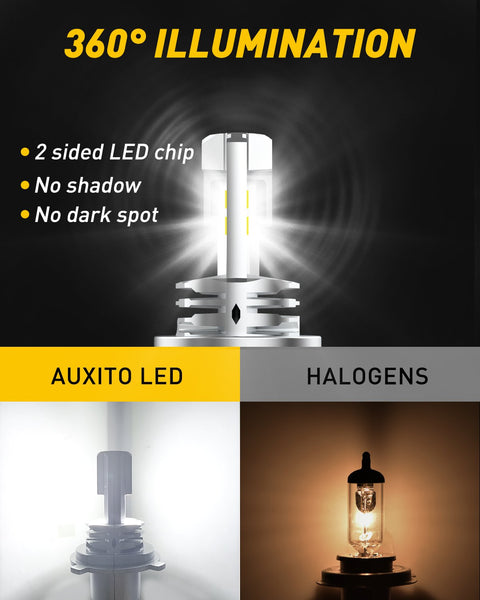 9003 H4 HB2 LED Headlight Bulb Motorcycle for hi/lo Beam 200% Brightness 6000K White