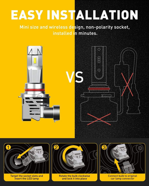 9005/HB3 LED Forward High Beam 9006/HB4 LED Bulbs Low Beam LED Combo