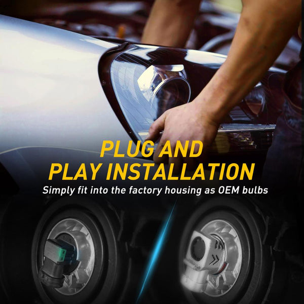 9005 LED Headlight Bulbs HB3 Bulb 12000LM CANBUS Equipped with advanced ZES LED chips