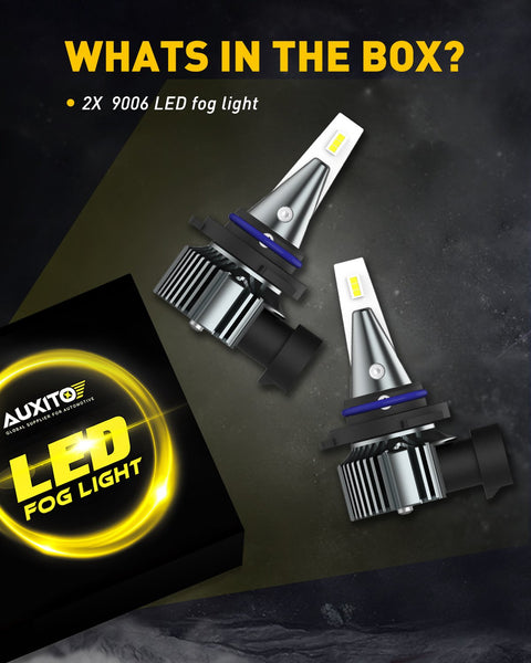 9006 HB4 LED Fog Light Bulbs, 6500K Cool White with CSP LED Chips