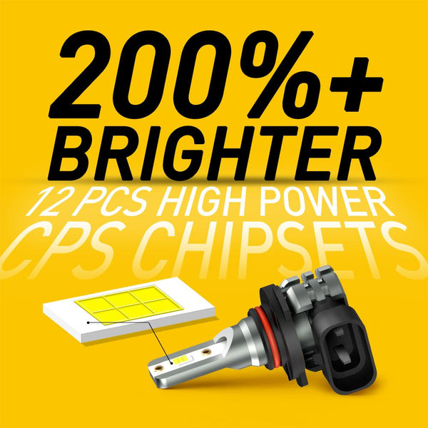9006 LED Fog Light Bulbs, 4000 Lumens Extremely Bright with CSP Chip