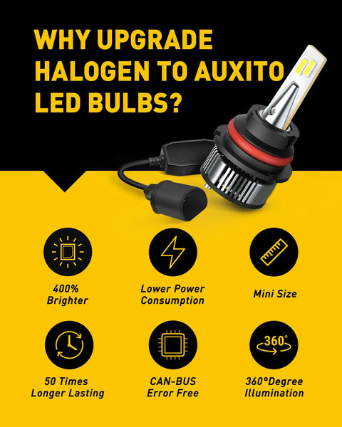 9007 HB5 Led Bulbs 16000LM Mini Size Dual Bulbs HB5 LED Bulb 6500K White