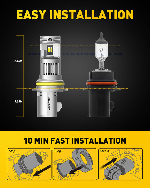 9007 LED Bulb 20000LM 100W Dual Hi/Lo HB5 Bulbs with 400% Brightness Xenon White