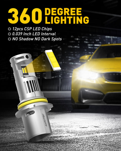 9007 LED Bulb 20000LM 100W Dual Hi/Lo HB5 Bulbs with 400% Brightness Xenon White