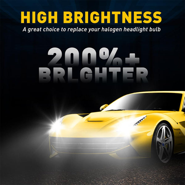 9008 H13 LED Bulbs 12000lm 60w Dual Beam 6500K Xenon White Wireless Slim High Low Hi/Lo Headlight
