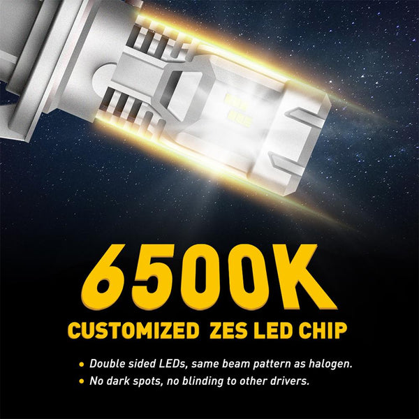9008 H13 LED Bulbs 12000lm 60w Dual Beam 6500K Xenon White Wireless Slim High Low Hi/Lo Headlight