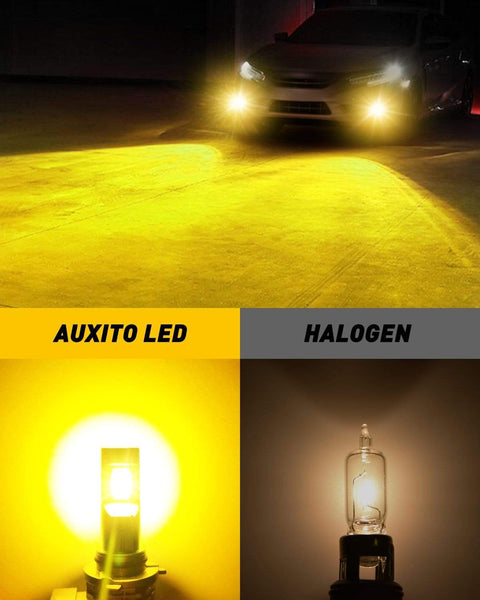 9145 9140 H10 LED Fog Light Bulb, 3000K Golden Yellow Light, CSP LED Chips
