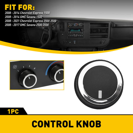 AC Climate Control Switch Knob Button Set, Compatible with 08-11 Chevrolet Express 08-17 GMC Savana Models-Air Conditioner Replacement Switch