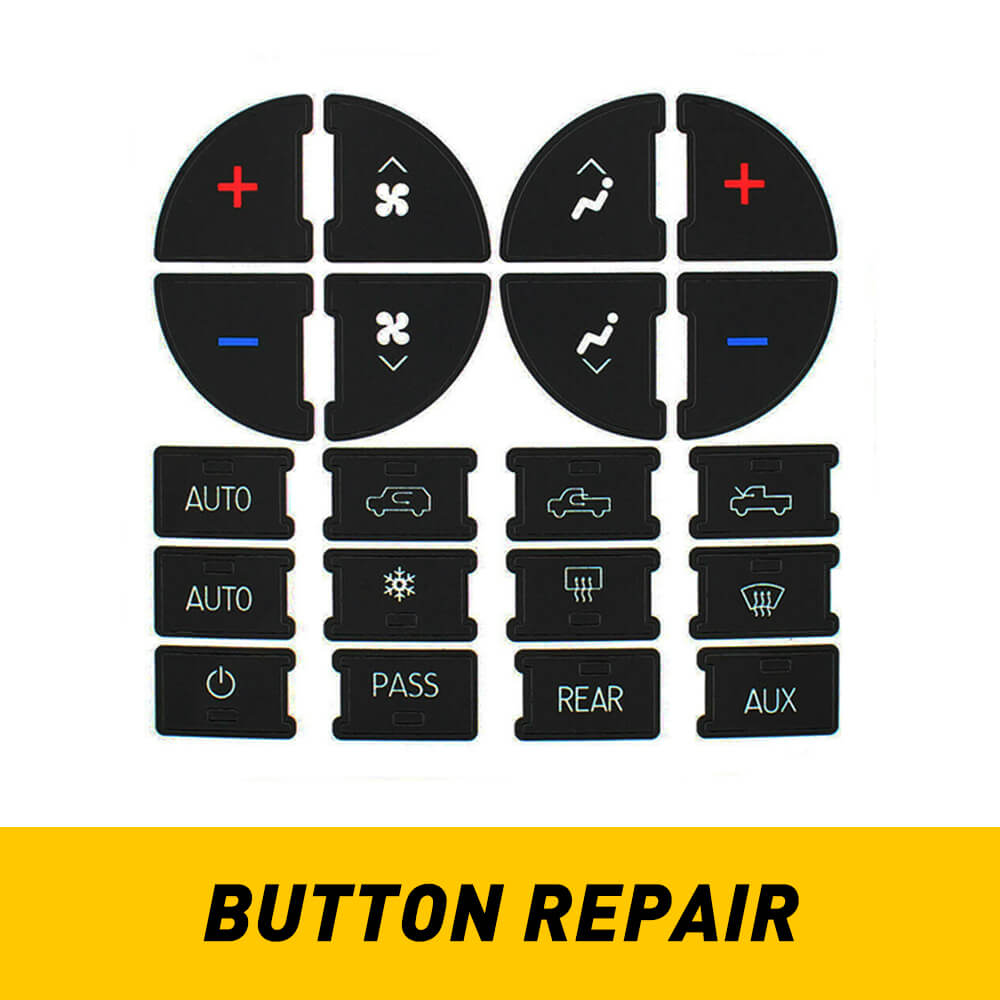 AC/Radio Dash Button Repair Kit, Car Button Decals - Best for Fixing Ruined Faded Buttons Sticker Replacement Fits Chevrolet Models
